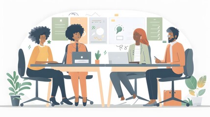 Multiethnic business people working together in the office. 