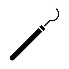 Dental scaler glyph solid icon