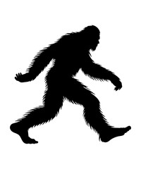 mysterious black bigfoot sasquatch icon silhouette isolated © lacrimoza