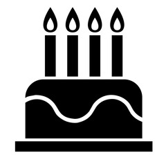 Obraz premium Anniversary birthday pastry cake icon silhouette isolated