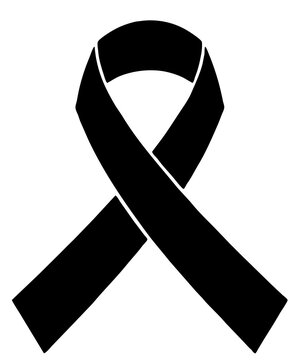 recommend clip art: black silhouette icon of a cancer ribbon isolated on a white background