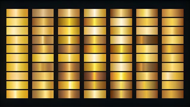 Set of 42 golden color illustrator gradients with black backgrou