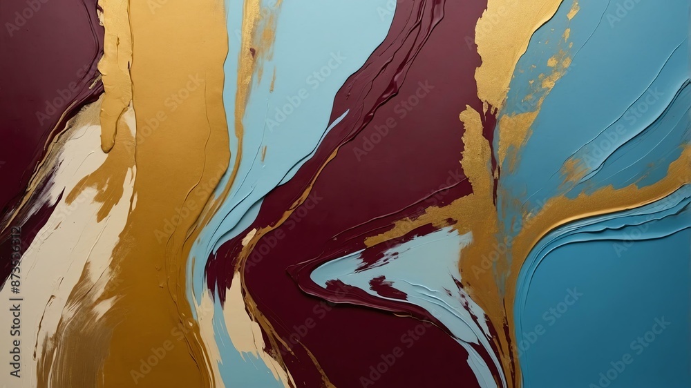 Wall mural abstract color palette wallpaper with burgundy sky blu background