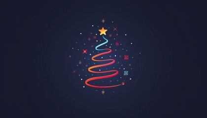 Minimalist and stylish modern abstract christmas tree banner with a contemporary design