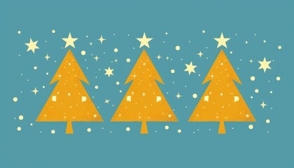 Minimalist flat style christmas banner with simple and stylized design for elegant holiday decor