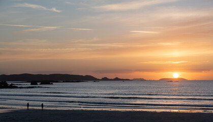 Fototapeta premium Magnifique coucher de soleil en Bretagne-France
