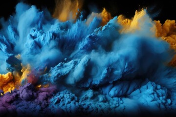 Texture, Blue Holi Blue Power Powder Festival Explosion Image, generative IA