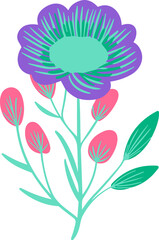 Abstract Flower Plant Shape