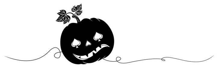 line art pumpkin silhouette illustration background for a halloween day
