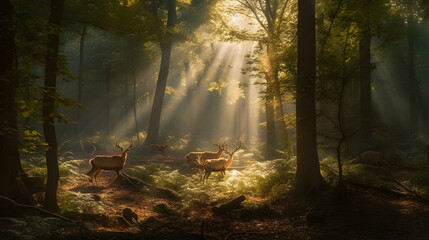 Obraz premium morning in the forest