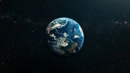 Obraz premium Earth globe with dynamic cloud patterns, floating in the expanse of space, cinematic perspective, raw and vivid detail