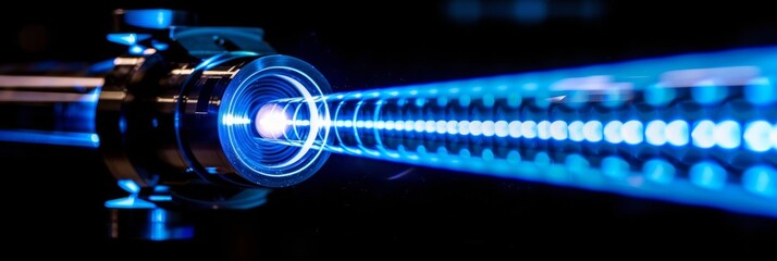 Detailed close up view of a precision laser level tool in operation for accurate measurements