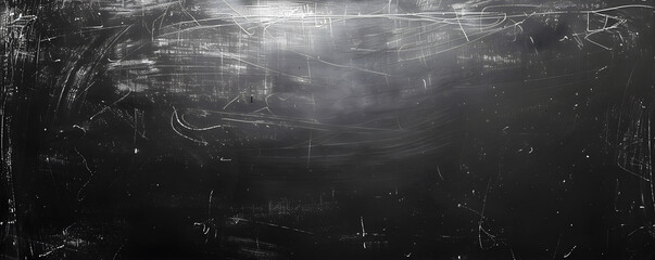 Blank black chalkboard background with a distressed, grunge texture. Ideal for educational, classroom, or advertising purposes. Includes copy space for text or drawings.