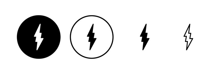 Lightning icon vector isolated on white background. Bolt icon vector. Energy and thunder electric icon