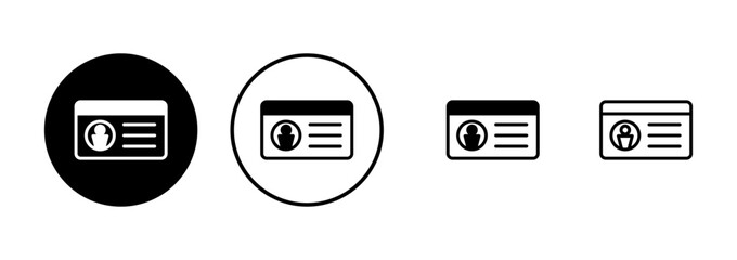 License icon vector isolated on white background. Identity icon. Id card