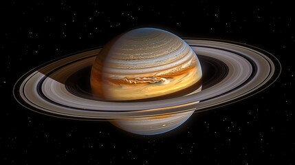 Naklejka premium Oblique View of Saturn and Its Rings Interwoven with Twisted Strands of Colorful Space Cephalopods