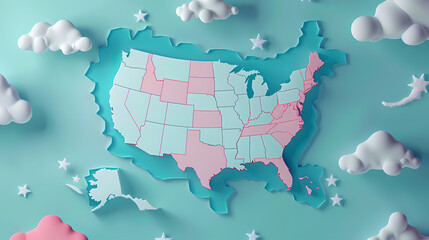 United States 3D vector illustration