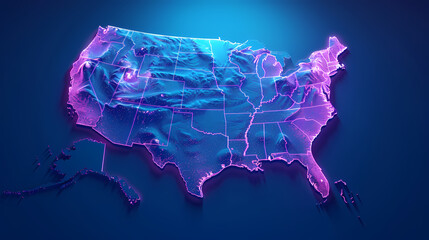 United States 3D vector illustration