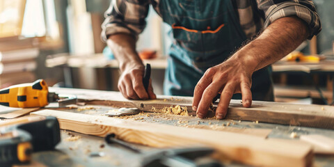 A person working on a do-it-yourself project at home