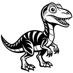 cartoon dinosaur line art, generative AI
