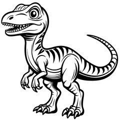 cartoon dinosaur line art, generative AI