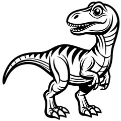 cartoon dinosaur line art, generative AI