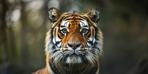 Obraz premium A tiger is looking at the camera