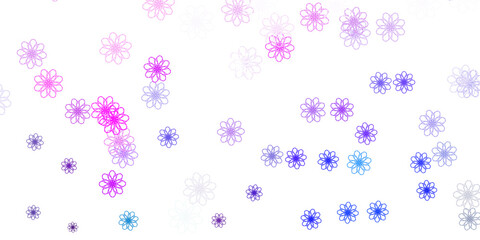 Light Multicolor vector doodle template with flowers.