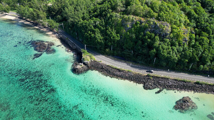 Coastal Road At Port Louis In Mauritius Island Mauritius. Indian Ocean Landscape. Beach Paradise. Port Louis At Mauritius Island Mauritius. Seascape Outdoor. Nature Tourism.
