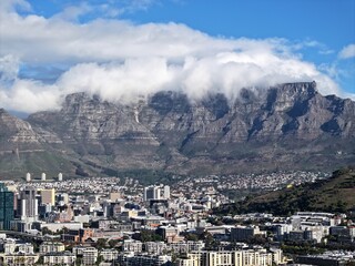 Obraz premium Waterfront At Cape Town In Western Cape South Africa. Table Mountain Landmark. Downtown Buildings. Cape Town At Western Cape South Africa. Tourism Travel. Coast City Skyline.