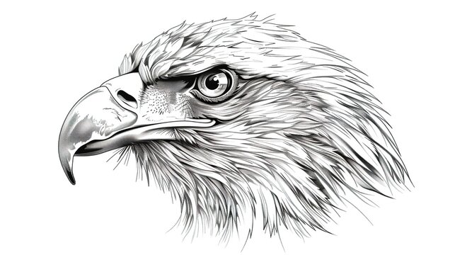 recommend clip art: a detailed vector outline of an eagle head