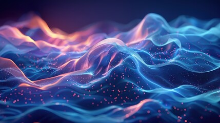 Obraz premium beautiful network wave background, Generate AI.