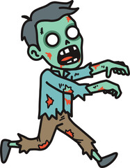 Zombie cartoon in white background