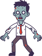 Zombie cartoon in white background