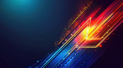 Abstract Digital Art with Bright Colors and Lines
