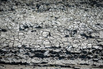 Dried clay on the banks of the St. Lawrence River.