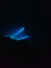 Blue light underwater diving