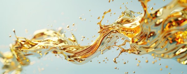 Fototapeta premium Luxurious Abstract Golden Flow on Stone Surface in Stunning 4K Resolution, Generative AI