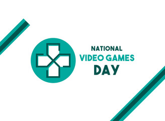 Fototapeta premium Vector Illustration of National Video Game Day. Flat design vector. Abstract background.
