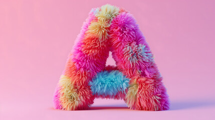 Colorful furry letter A