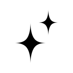 Fototapeta premium Black Star Sparkles Icon for Decorative Designs - Shiny Black Vector Stars Isolated on Transparent Background