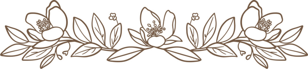 Decorative Floral Line Art