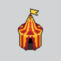 Pixel art illustration Carnival. Pixelated Carnival Tent. Carnival Tent pixelated for the pixel art game and icon for website and video game. old school retro.