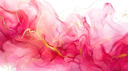 Abstract Pink and Gold Swirls