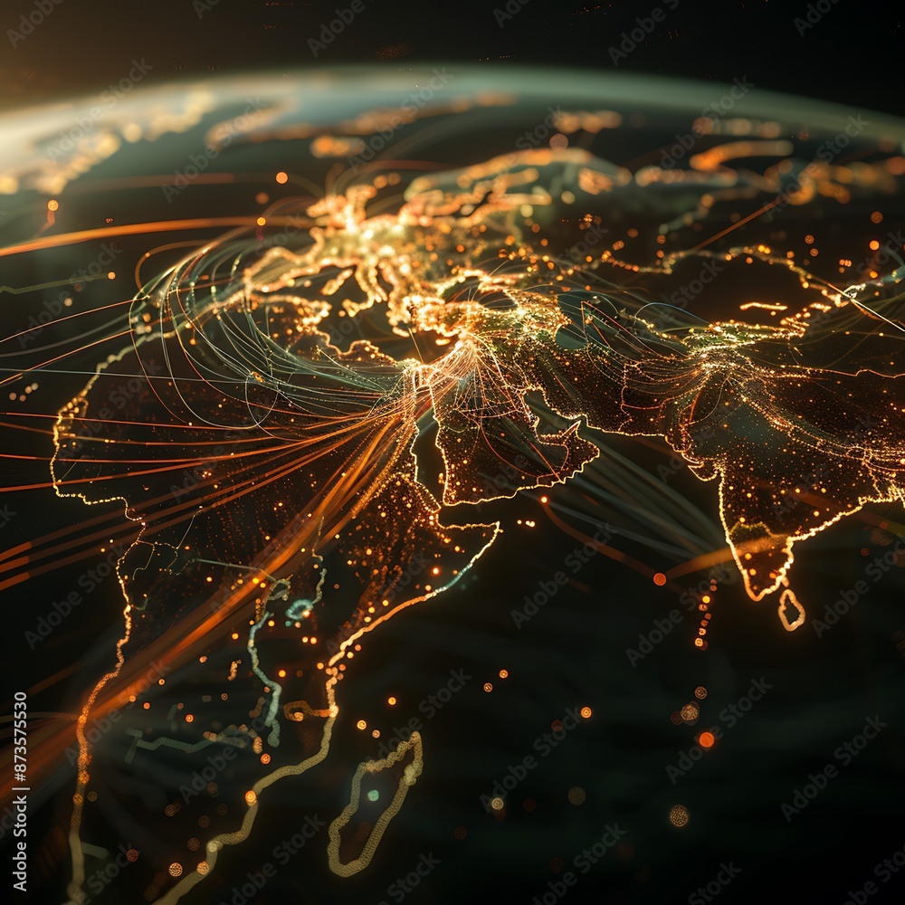 Poster global connectivity - a futuristic vision of interconnectedness