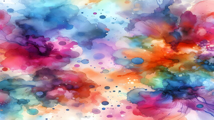 Vibrant watercolor ink splash abstract background