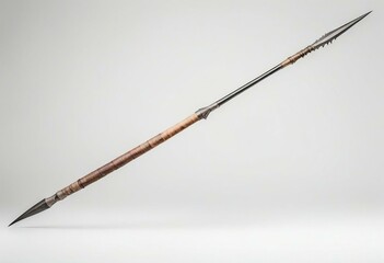 Naklejka premium spear used for hunting, isolated white background 