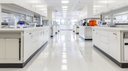 A cuttingedge laboratory where scientists use advanced equipment to conduct groundbreaking research in genetics quantum computing and space exploration surrounded by futuristic tools and devices