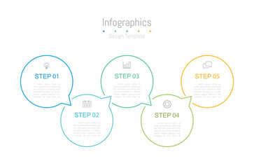 Naklejka premium Infographic 5 options design elements for your business data. Vector Illustration.