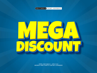 mega discount editable text effect in sale and discount text style